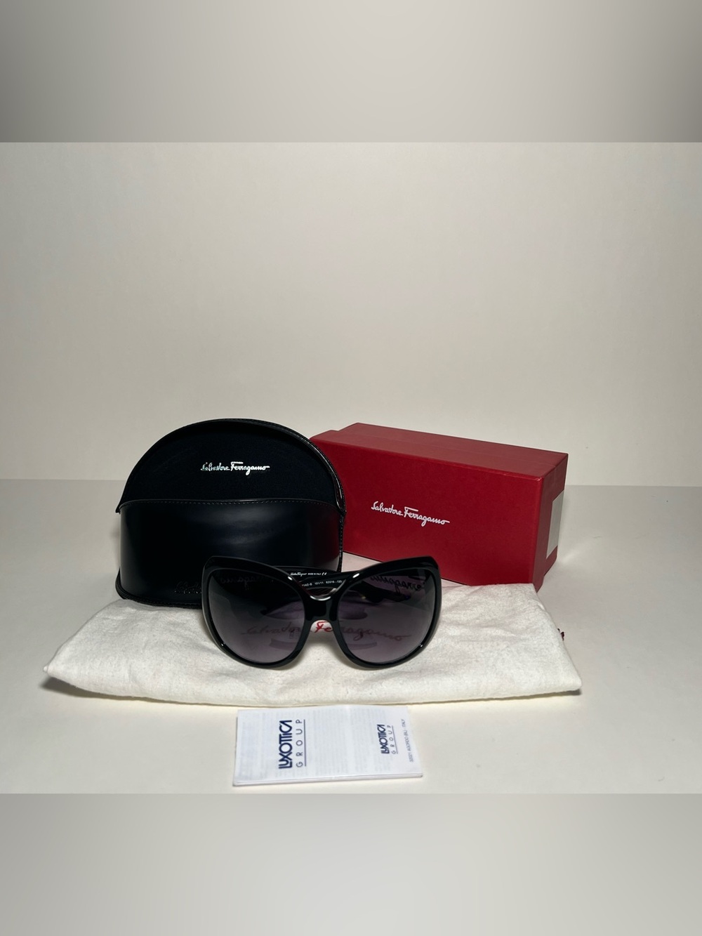 Salvatore Ferragamo Black Gradient Cat-Eye Women's Sunglasses